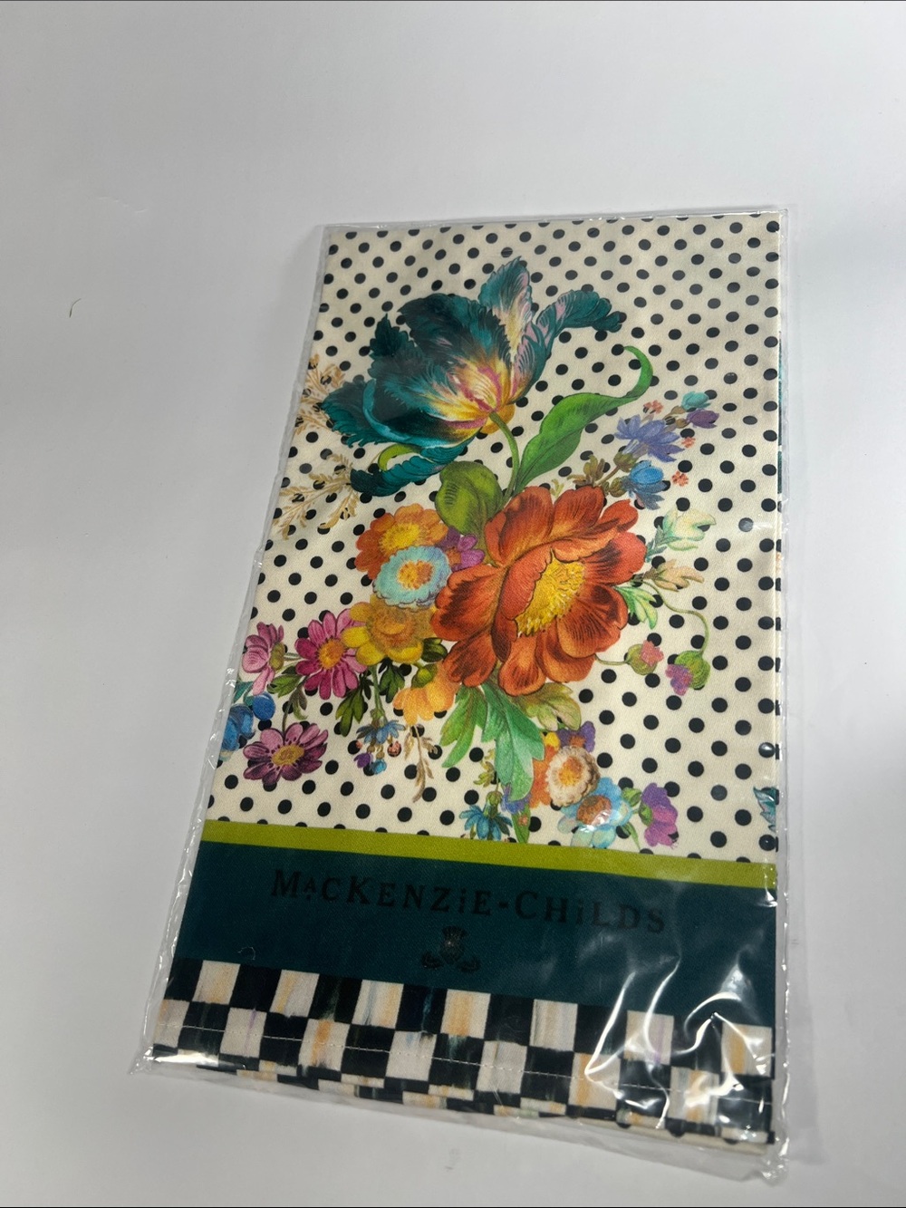 MacKenzie-Childs Floral Polka Dot dish towel
